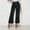 Black, variant on ZZwxWA Belly Control Cropped Wide Leg Jeans Women's High Waisted Straight Leg Ankle Loose Stretchy Capri Denim Pants