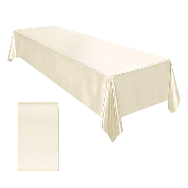Elegant Solid Color Polyester Tablecloth, Wrinkle Resistant Rectangle Table Cover for Wedding, Christmas, Birthday Party, Home Dining & Kitchen Decor, Easy Clean Washable, Multiple Sizes & Colors