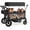 Black, variant on Reasea 4-Seat Kids Stroller Wagon, Foldable Outdoor Utility Wagon with Side Entry, 5-Point Safety Harness, Adjustable Push Pull Handle & Removable Canopy