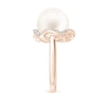 thumbnail image 6 of ANGARA Freshwater Cultured Pearl Overlapping Halo Ring in 14K Rose Gold for Women | June Birthstone, Birthday, Anniversary, Jewelry Gift for Women | Pearl Ring, 6 of 8