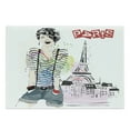 thumbnail image 1 of Eiffel Tower Cutting Board, Sketch of Laughing Girl in Front of Eiffel Tower Paris Happiness Stain, Decorative Tempered Glass Cutting and Serving Board, Large Size, Multicolor, by Ambesonne, 1 of 1