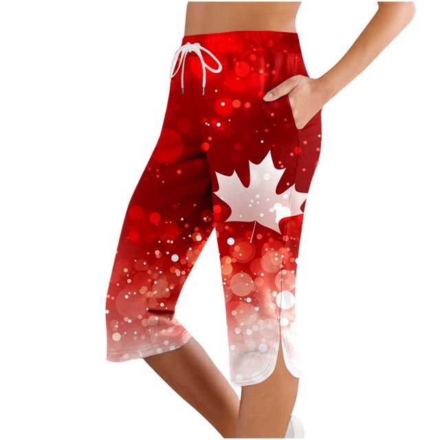 WILLBEST Pantalones Casuales elegantes para Mujer, Corte Entallado, con Estampado de Hojas de Arce, para Uso Relajado En Interiores y Exteriores. Grande