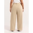 thumbnail image 3 of Sofia Jeans Women's and Women's Plus Linen Blend Wide Leg Pants, 32" Inseam, Sizes 0-28W, 3 of 4