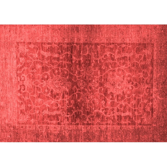 Ahgly Company Machine Washable Indoor Rectangle Abstract Red Modern Area Rugs, 2' x 4'