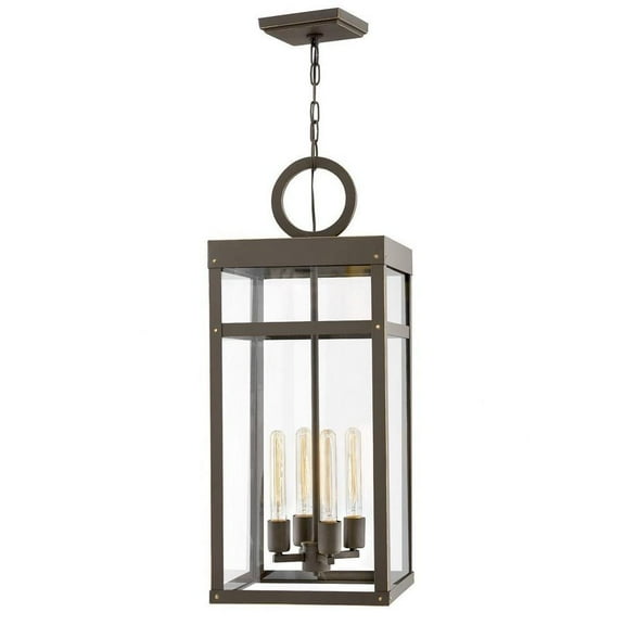 4 Light Large Outdoor Hanging Lantern in Transitional Style 12 inches Wide By 31.25 inches High-Oil Rubbed Bronze Finish-Led Lamping Type Bailey