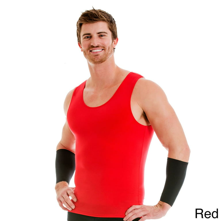INSTA SLIM Mens Compression Muscle Tank Shirt, Color: Grey (MA0001-GRY) 