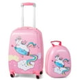 thumbnail image 1 of Gymax 2PCS Kids Carry On Luggage Set 12'' Backpack and 18'' Rolling Suitcase for Travel, 1 of 10
