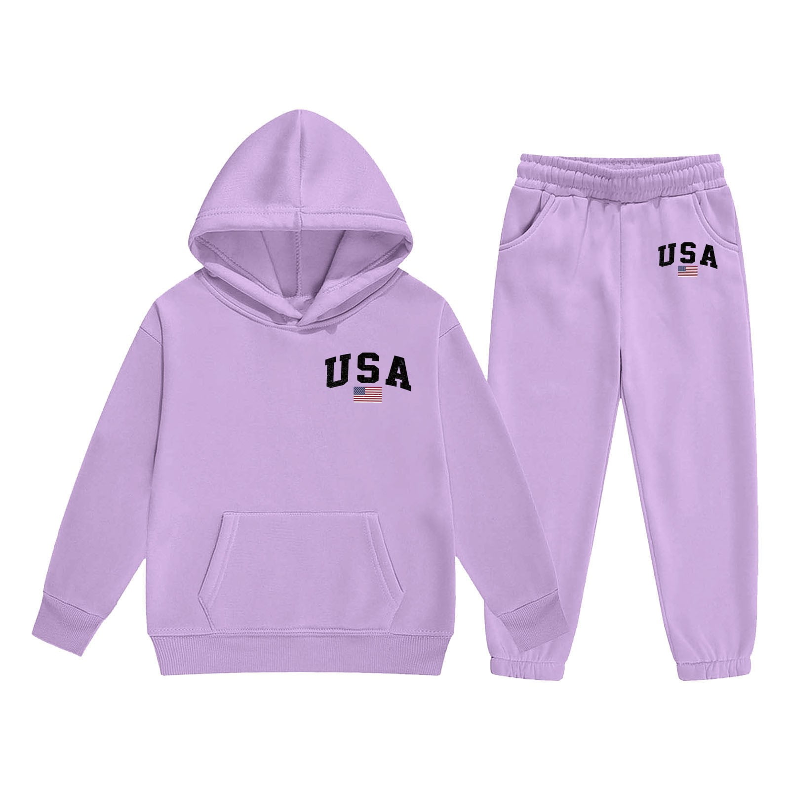 Kcolen Two Piece Cute Outfits for Girls Fashion Pullover Sweatshirt and Jogger Set Y2k Clothes for Kids Girls