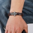 thumbnail image 2 of Veshon Leather Cross Bracelet for Teen Boy or Men, Cool Christian Gift Ideas for Young Teenage Boys for Confirmation, Baptism, Christmas Stocking Stuffers, 2 of 5