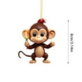 thumbnail image 3 of Christmas Tree Pendant - Playful Monkey Figurine for Holiday Décor - Unique Stacking Ornaments - Acrylic Christmas Monkey Keepsake for Seasonal Celebrations, 3 of 4