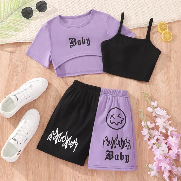 Ensemble d Ete Vetements Fille 8 9 10 11 12 Ans Blanc Tenue de Sport Adolescent Filles Basket Ball Uniforme Decontracte Enfants Fille Costume en Plein Air liangfeng liangfeng Walmart