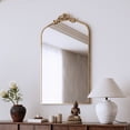 thumbnail image 2 of Oufan 43x24 Inch Wall Mirror, Ornate Metal Mirror, Large Arched Dressing Mirror with Carved Floral Wreath, Vintage Floor Mirror for Dressing Room, 2 of 9