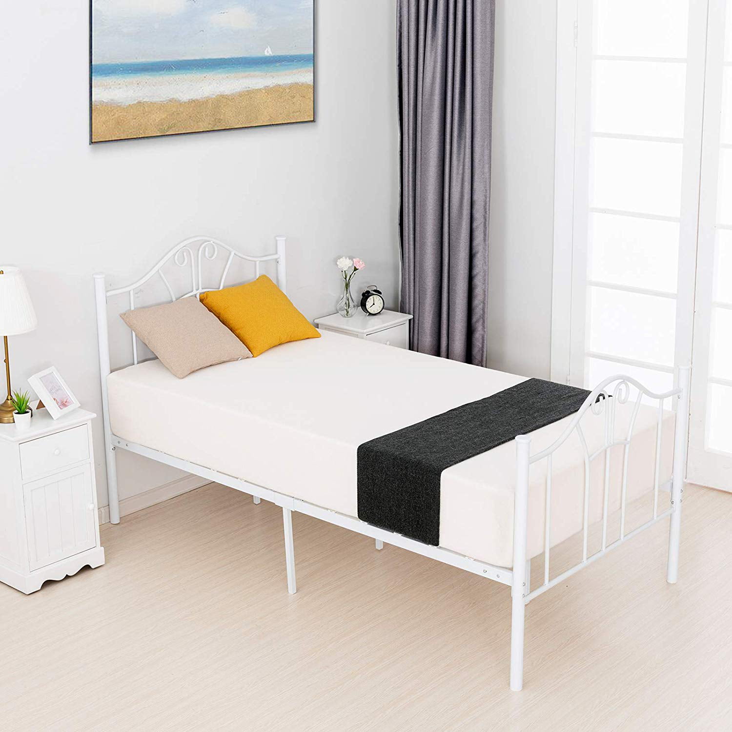Mecor Metal Twin Xl Bed Frame Platform, Measurements Of Twin Xl Bed Frame