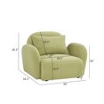 thumbnail image 2 of 36" Modern Lazy Sofa Chair, Single Sofa Chair with Deep Seat, Teddy Fabric Upholstered Armchair for Living Room Bedroom Apartment, Light Green, 2 of 7
