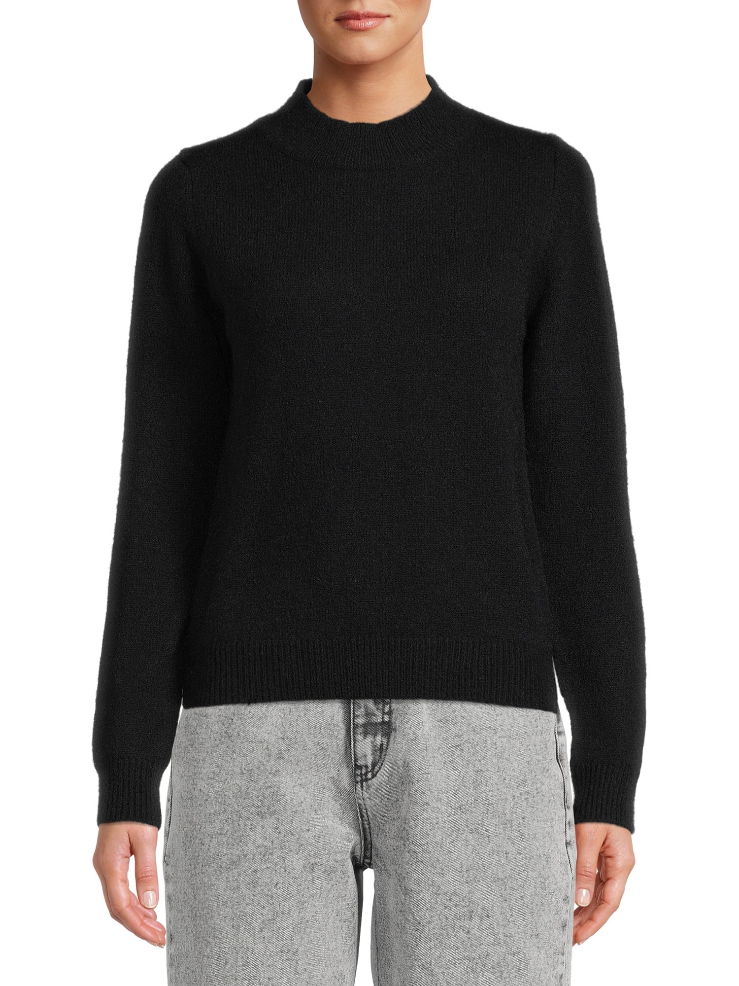 Dreamers by Debut Women's Elbow Patch Mock Neck Sweater