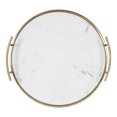 thumbnail image 5 of Kate and Laurel Marbury Round Metal Tray, White/Gold 14" Diameter, 5 of 9