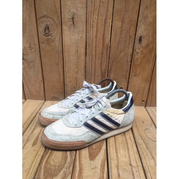 VTG Adi-das INDOOR COURT II 3 stripes SUEDE FABRIC SNEAKERS Uk 6.5 US 7
