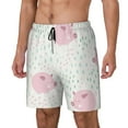 thumbnail image 2 of Balery Cute Pigs Mens Swim Trunks Swim Shorts for Men Quick Dry Inseam Beach Shorts with Compression Liner Pocket-X-Large, 2 of 9