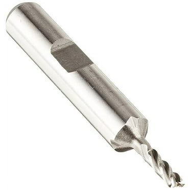 Drill America DWCF Series High-Speed Steel End Mill, Polished Finish, 4 Flute, Square End, 1-7/8" Cutting Length, 1" Cutting Diameter, 4" Length, 5/8" Shank (Pack of 1)
