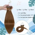 thumbnail image 4 of MY-LADY 50S 1G Remy Micro Beads Hair Extensions Human Hair Thick Invisible Nano Beads Micro Link Hairpiece 22inch #06 Light Brown, 4 of 8