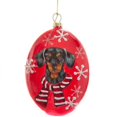 thumbnail image 1 of Black Dachshund Dog Christmas Disc Ornament 4 inch New, 1 of 1
