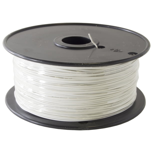 1000 Foot, 22 Gauge Stranded Hook Up Wire - White - Walmart.com ...
