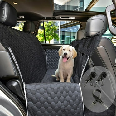 Behome Waterproof Dog Car Seat Cover For Back Seat, Collapsible Anti-Scratch Car Seat Protector with Mesh Window & Storage Pocket for Cars Trucks and SUV(52" W x 57" L)