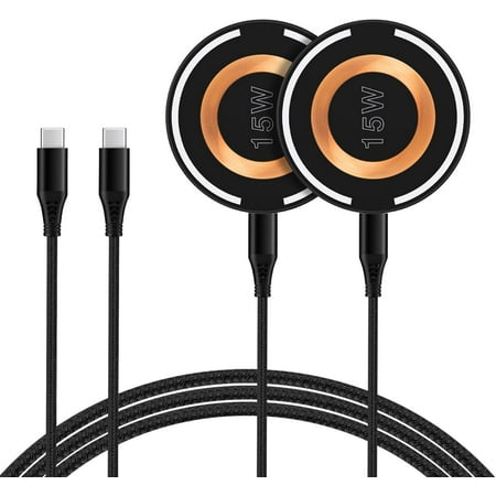 Samsung Wireless Charger Fast Charging Pad 15W Wireless Magnetic Magsafe Charger for Samsung Galaxy S25 Ultra S25 Plus S24 Ultra S22 S21 S20 Z Flip6/Fold6 iPhone 16 Plus 15 Pro Max Pixel 9Pro 8