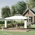 thumbnail image 2 of GVN Patio Garden Pergola, Pergola Canopy,13' x 10' Patio Gazebo Outdoor Canopy Shelter w/ Double Vented Roof, Cream White, 2 of 10