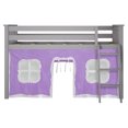 thumbnail image 4 of Max & Lily Loft Bed, Low Solid Wood Twin Loft Bunk Beds for Kids with Ladder and Curtain, 4 of 10