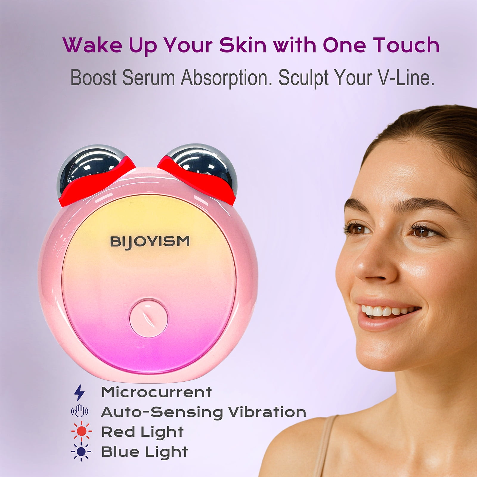 Red Light Massager for Face & Neck - Dual Light Multifunctional Anti-Wrinkle Face Lift Device - Microcurrent Facial Device for Skincare