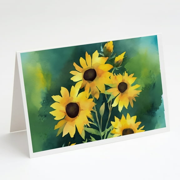 Kentucky Goldenrod in Watercolor Greeting Cards and Envelopes Pack of 8 7 in x 5 in