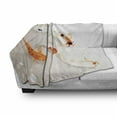 thumbnail image 3 of Animal Soft Flannel Fleece Throw Blanket, Traditional Koi Carps Spots Oriental Items Representing Love Nautical Theme, Cozy Plush for Indoor and Outdoor Use, 60" x 80", Orange Beige, by Ambesonne, 3 of 6