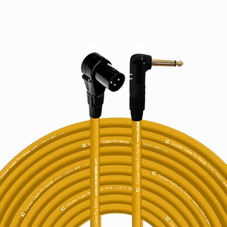 Columber Cable - Right Angle XLR Male to Right Angle 1/4" TS 3-Pin Connector