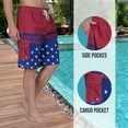 thumbnail image 4 of Men's American Flag Quick-Dry Swim Trunks with Cargo Pocket - Board Shorts for Swimming, Surfing & Beach-7109-4-2XL, 4 of 7