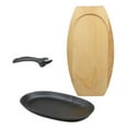 thumbnail image 4 of Personal Sized Cast Iron Sizzling Fajita Skillet Japanese Steak Plate Set W Base, 4 of 10