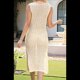 thumbnail image 5 of Vestido de Punto Sin Mangas para Mujer 2025, Cuello Redondo, Abertura Lateral, Ajustado, de Punto, Midi, Color Albaricoque XL, 5 of 10