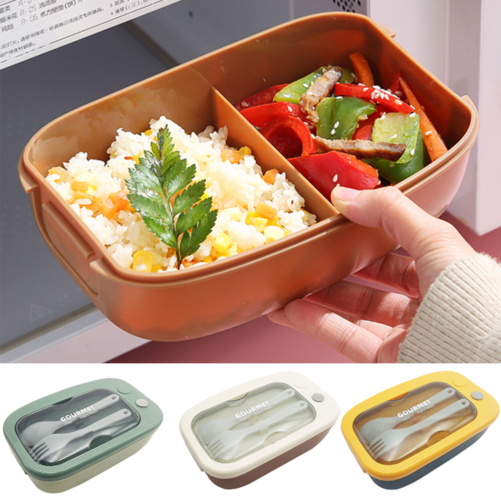 Bento Box For Kids Adults Lunch Box With 2 Compartment, Plastic Leak