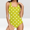 thumbnail image 5 of Sakmal Tummy Control Womens One Piece Swimsuits Slimming Yellow Square Neck Swimsuit Polka Dot Swimwear, 5 of 6