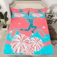 thumbnail image 2 of Castle Fairy Cheerleading Cheerleader Twin Sheet Sets 3pcs for Girls,Girly Dreamy Dance Twin Fitted Sheet Microfiber,Bling Glitter Breathable Flat Sheet,Microfiber Bedroom Decor, 2 of 7