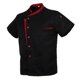 thumbnail image 3 of Chaquetas de chef de un solo pecho, manga corta, túnica para hotel, cocina, restaurante, café Negro 3XL, 3 of 6