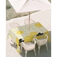 thumbnail image 3 of 60x84 Inch Outdoor Tablecloth with Umbrella Hole Zipper Rectangle Yellow Flowers Rectangular Tablecloths Outside Waterproof Japanese Botanical Floral Buffalo Plaid Patio Table Cover for Picnic Party, 3 of 8