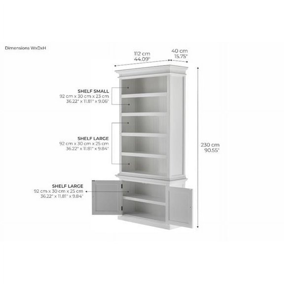 NovaSolo Halifax Mahogany Wood Single-Bay Hutch in White
