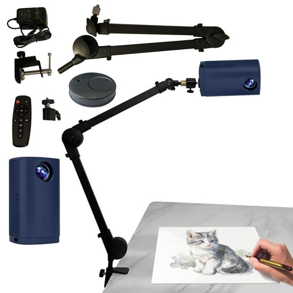 Blue Drawing Projector With Bracket And Remote For Artists And Kids Learning And Tracing