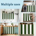 thumbnail image 6 of Dark Green Striped Cabinet Curtains 28"x51" Sink Skirt for Bathroom Kitchen, Vertical Stripe Boho Minimalist Country Self Stick Adhesive Under Desk Covers Tall Laundry Cabinet Storage Organizer, 6 of 8