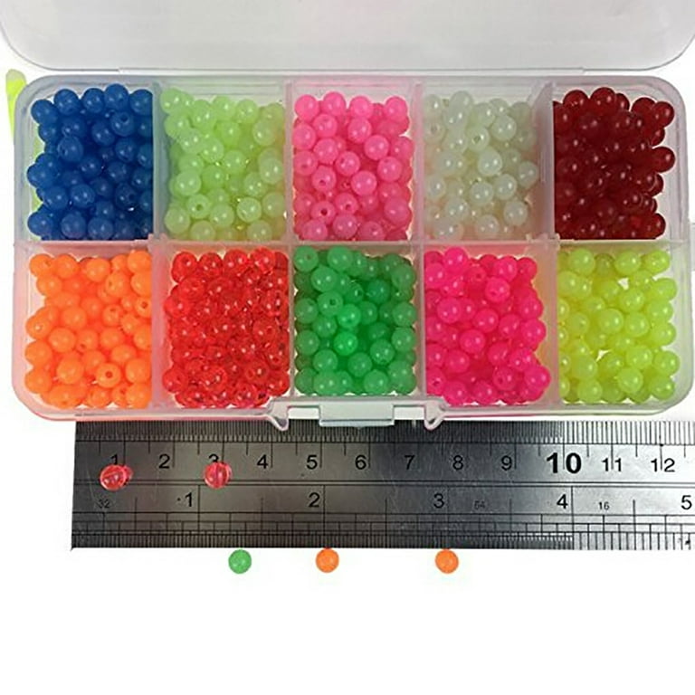 D-GROEE Fishing Beads Assorted Set, 1000pcs 5mm Round Float Glow Fishing  Rig Beads Fishing Lure Tackle
