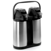 MegaChef Dual 1.9L Stainless Steel Airpot, Hot Water Dispenser for Coffee and Tea