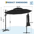 thumbnail image 2 of Parasol Déporté de Patio 10 Pi – Parasol Extérieur Rotatif à 360° – Protection UV, Polyester Résistant à la Décoloration, Réglage d'Inclinaison Facile – Idéal pour Piscine, Terrasse, Jardin, Cour Arrière – Noir, 2 of 8
