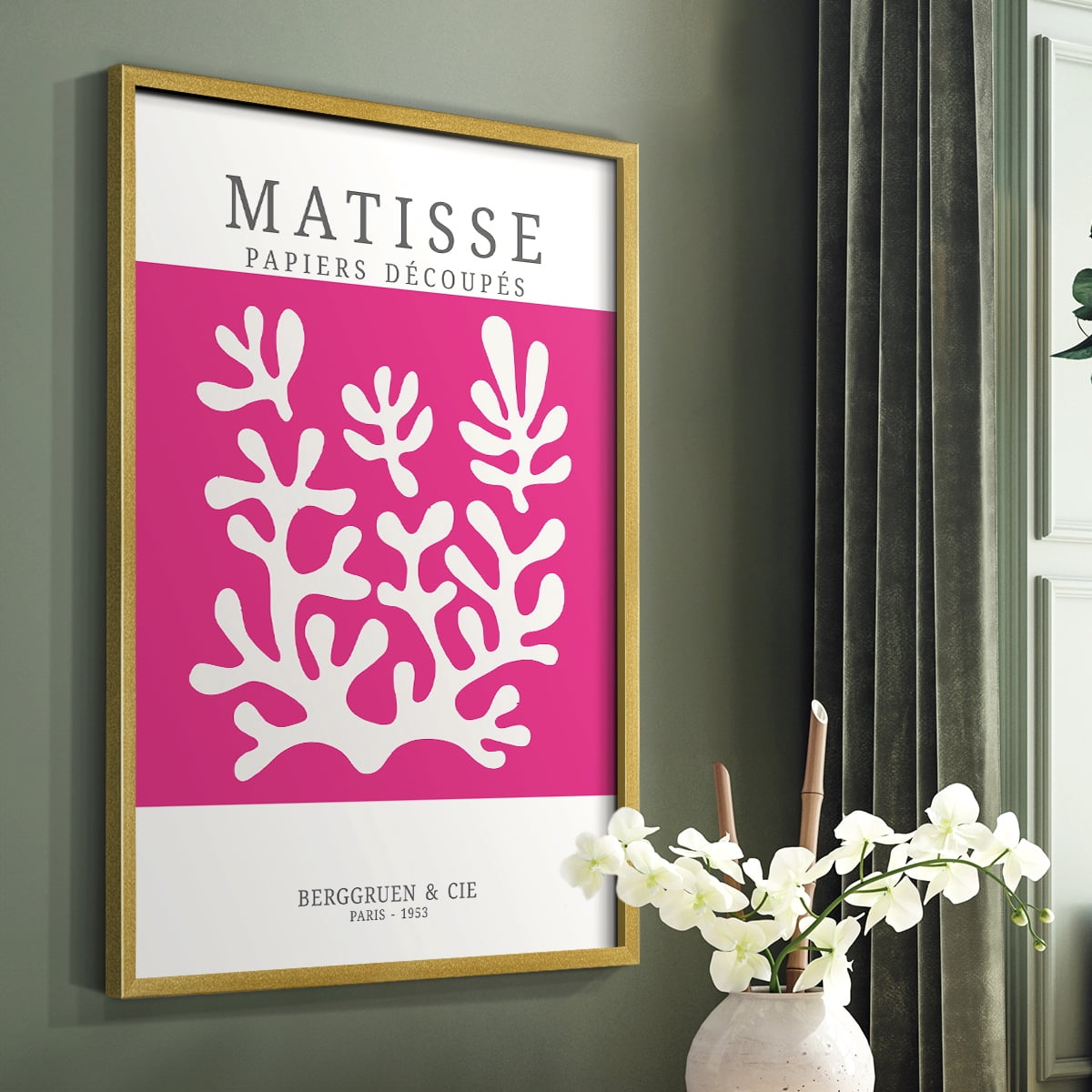 Matisse CDXXVI in Gold Solid Wood Framed Print No Nail Hanging