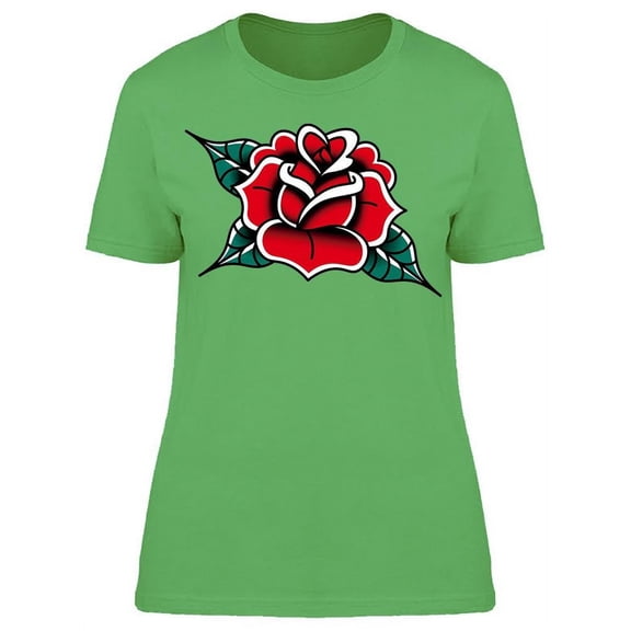 Old School Rose T-Shirt Women -Image by Shutterstock, Female XX-Large